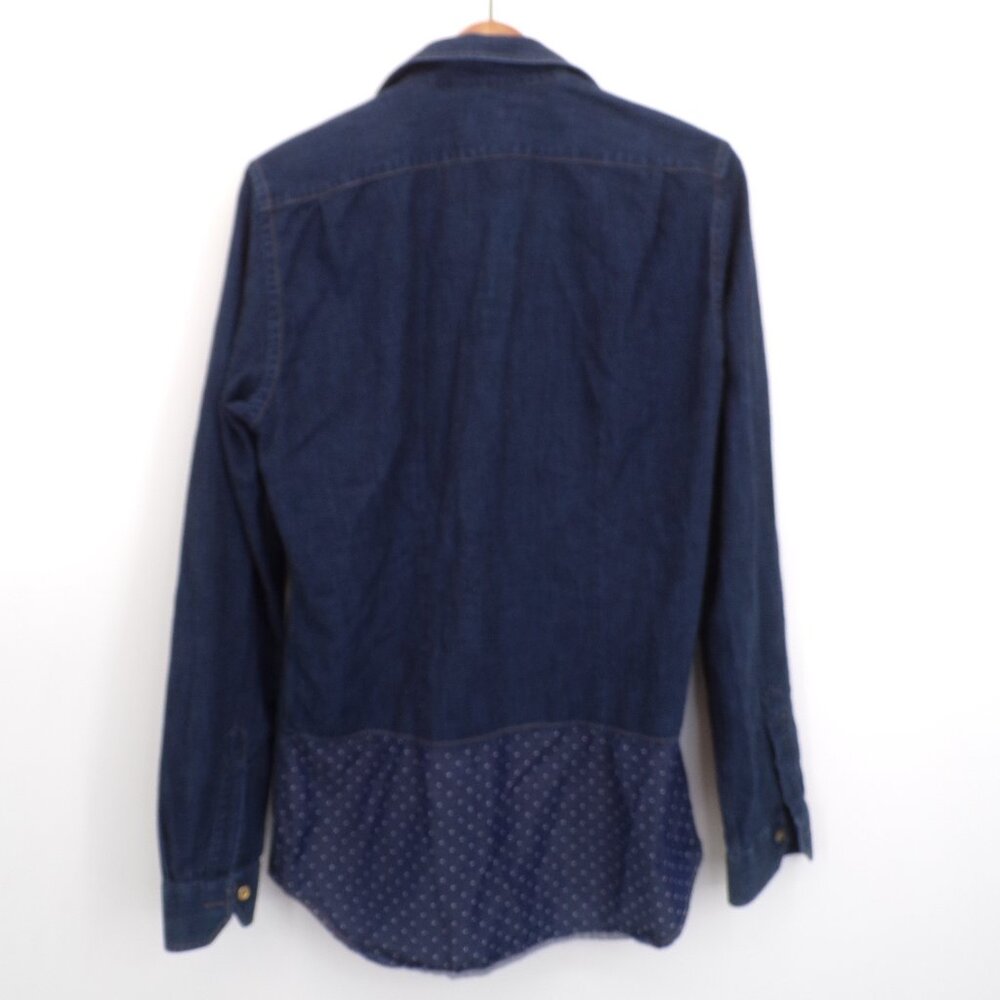Paul Smith Blue Denim Button Shirt Men's M (15.5/39) 100% Cotton Made in Italy.